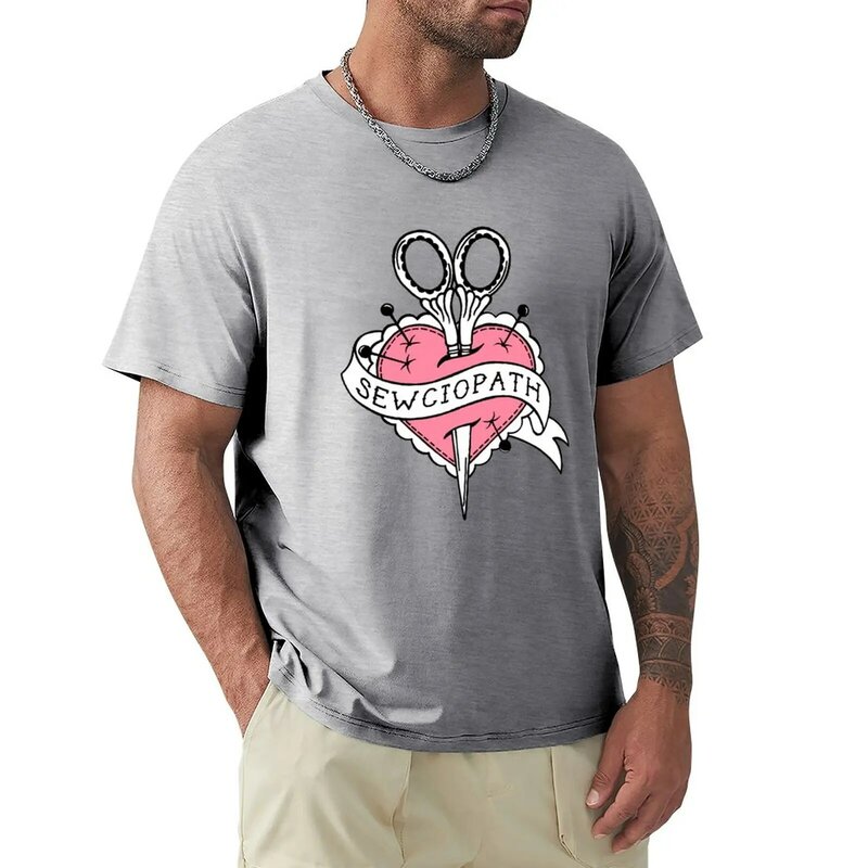 Sewciopath-camiseta grande para homens, roupas estéticas curtas, pacote