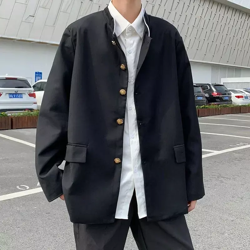 캐주얼 청소년 코트 유니폼, 작은 스타일 재킷, 학생 가을 가쿠란 세트 패션, 일본 의류