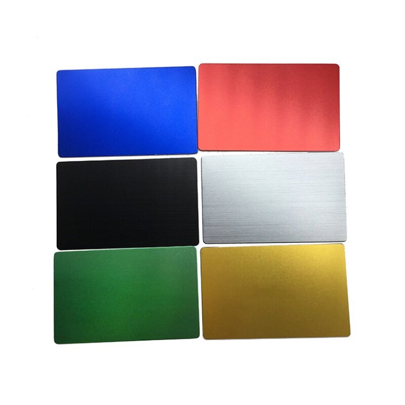 Benutzer definierte hochwertige Großhandel Standard Aluminium Blank Metall Visitenkarte 0,5mm 0,8mm
