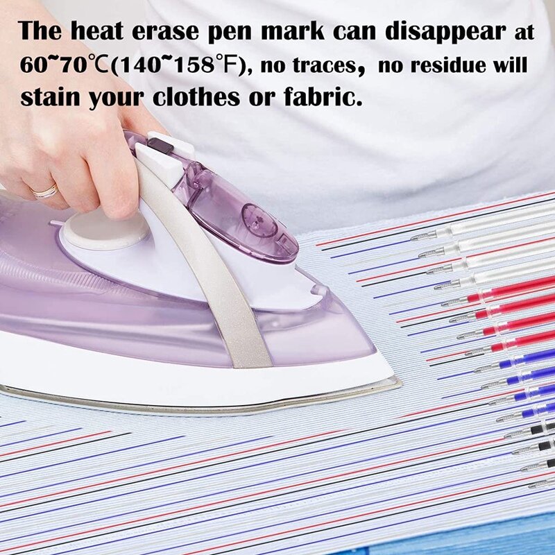 Pena dapat dihapus panas pena penghilang suhu tinggi pena penanda kain dengan 20 pena dapat dihapus isi ulang untuk kulit, kain