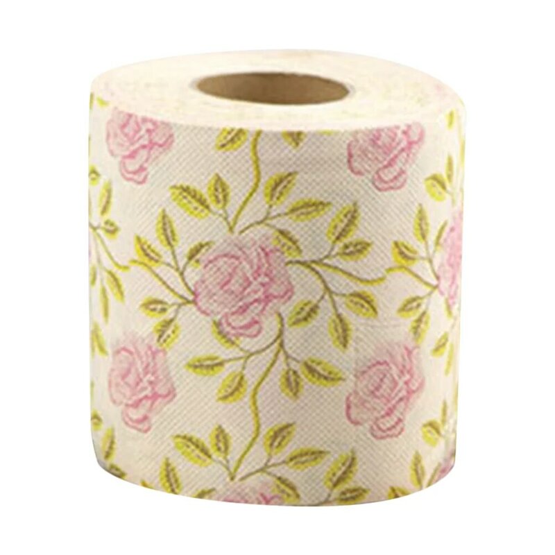 Toilet Paper Printed Roll Paper Decorative Flower Printing Napkin Bathroom Tissue For Home Office Workshop Kitchen Tissue Towel