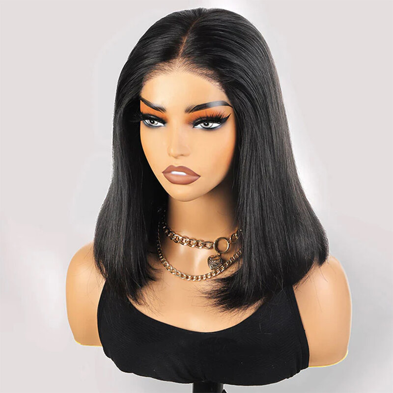 Glueless Straight Short Bob Wig Transparent 13X4 Lace Front Human Hair Wigs PrePlucked Natural Hair Remy Brazilian Wig On Sale