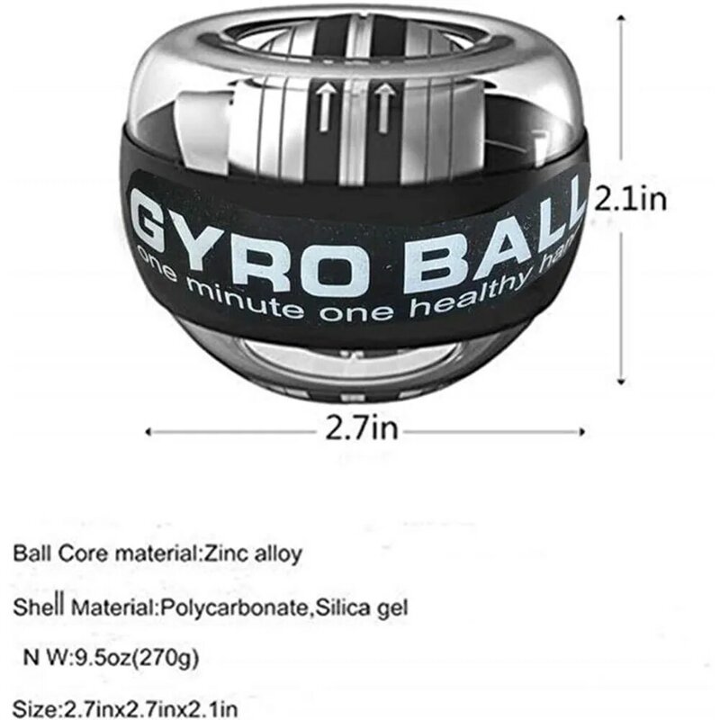 Self-Starting Wrist Gyro Ball Power Trainer Ball Wrist Strengthening Device Forearm Exerciser Strengthen Arms Fingers Muscles