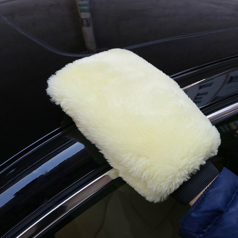 High Imitation Wool Car Wash Wool Gloves Wool Velvet Waxing Thick Double-Sided Gloves Car Cleaning Tools Cleaning Supplies