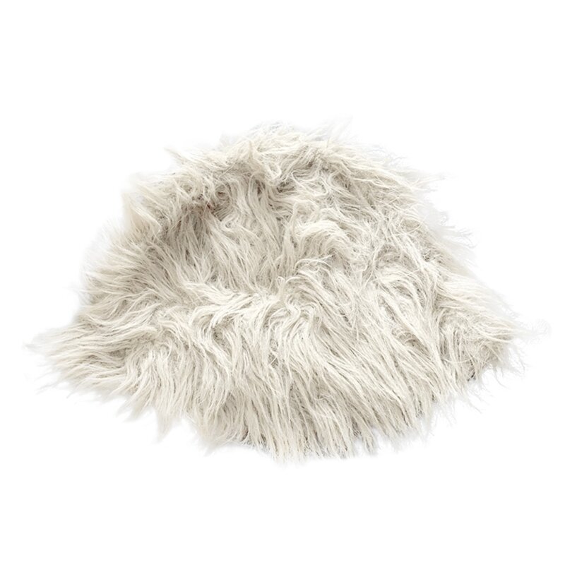 ฤดูหนาว Handmade Faux Furs Solid หมวกสตรีหมวกชาวประมง Vintage