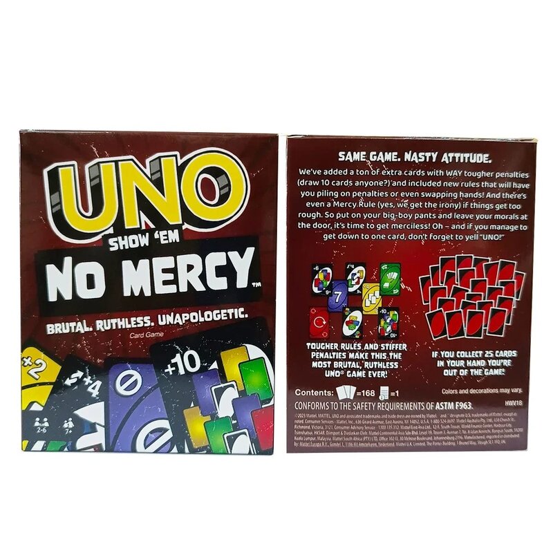 Uno No mercy gioco da tavolo giochi UNO Cards Table Family Party Entertainment UNO giochi di carte giocattoli per bambini compleanno natale