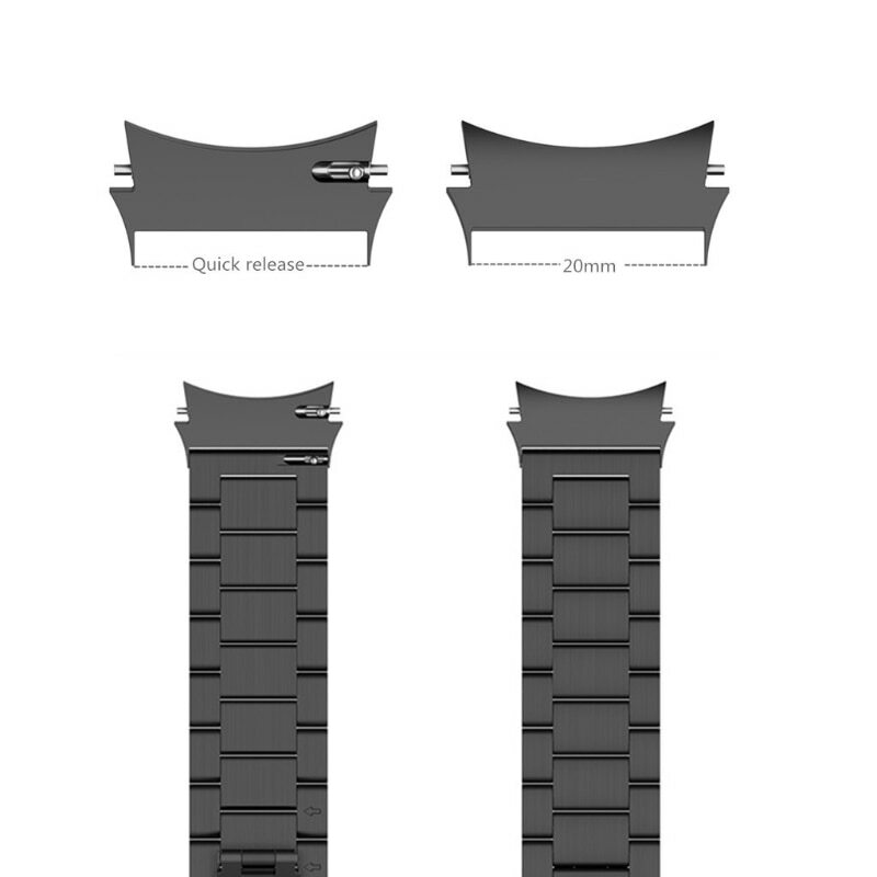 حزام من الفولاذ المقاوم للصدأ ساعة سامسونج جلاكسي ، موصل معدني ، بدون ثغرات ، كلاسيكي ، محول 5 ، 4 ، 6 ، 40 ، 44 ، 47 ، 2