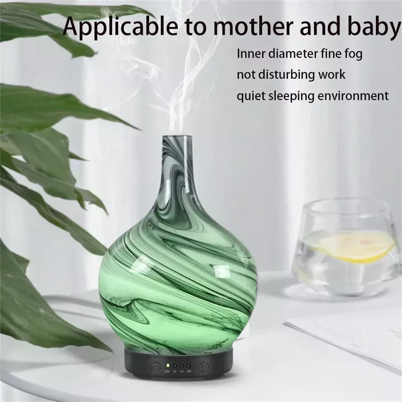 100ml nawilżacz aromaterapia szklany wzorem marmuru Handmade Cool Mist dyfuzor zapachowy automatyczne zamknięcie-Off dla Spa Home