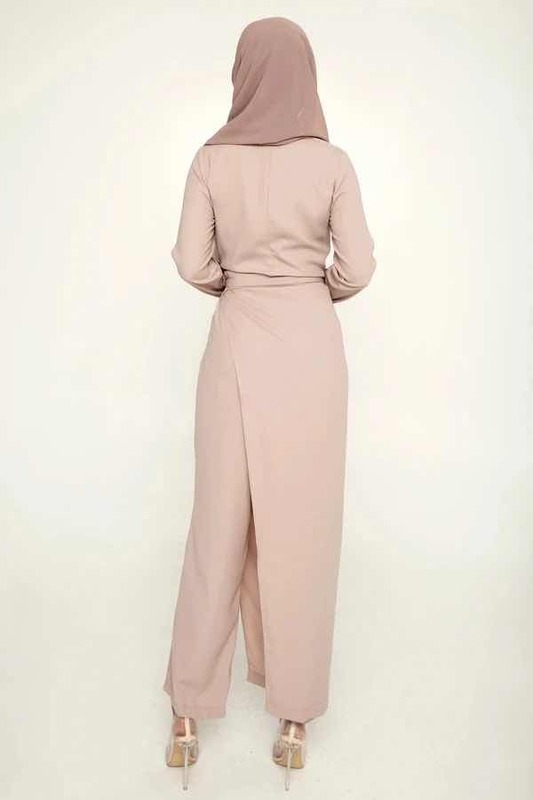 Abaya untuk Wanita Dubai Abaya Turki Muslim Set Jumpsuit Outwear Hijab Wrap Dress Robe Longue Femme Kaftan Pakaian Islami Jurk