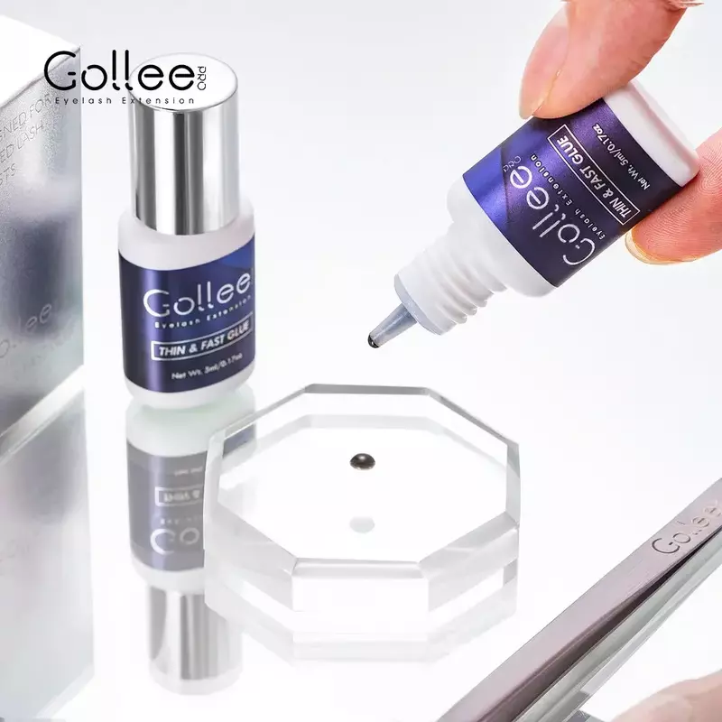 Gollee 5ml Glue for Eyelashes Extensions 0.5s Fast Drying for Professional Salon Artist Transparent Eyelash Extensions Glue