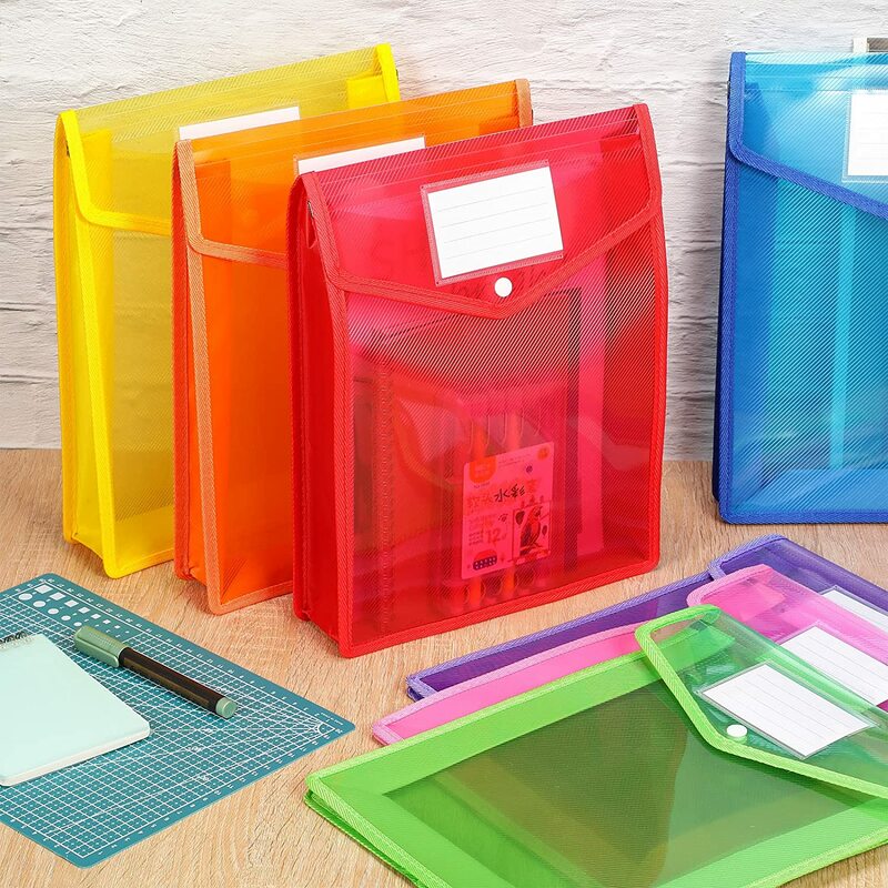 Расширенная папка для файлов в стиле конверта, кошелек для хранения с пряжкой и карманом, размеры A4 и A5, прозрачная водонепроницаемая сумка для файлов