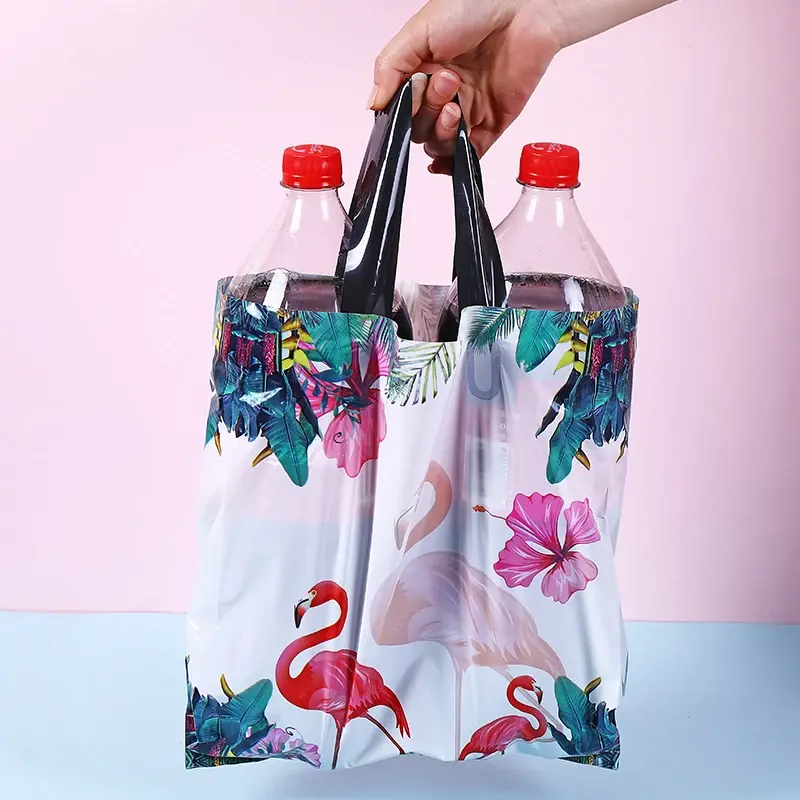 Handtasche Cartoon Kunststoff vertikal dick starke Schwerkraft Lager Geschenk Kleidung tragbare Packt aschen gefaltete Kante Verpackung Aufbewahrung tasche