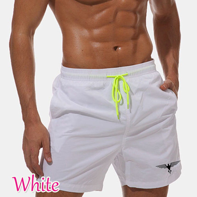 Pantalones de chándal blancos para hombre, pantalón corto informal para baloncesto y playa, Color sólido, novedad de verano