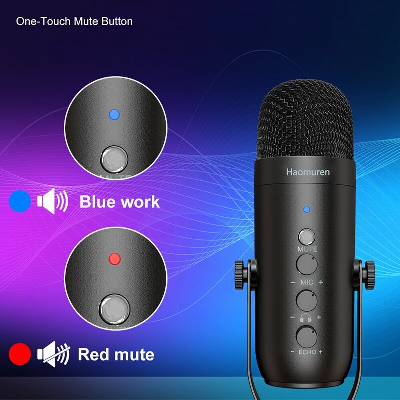 Kit de microphone professionnel à condensateur cardioïde, USB, studio, podcast en streaming, avec HONArm pour torsion statique prometteuse