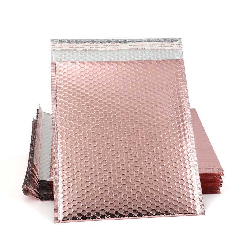 50pcs Bubble Mailers for Small Business Supplies Rose Gold Silver Bubble Packaging Shipping Envelopes Bags Big 25x30cm 18x23cm