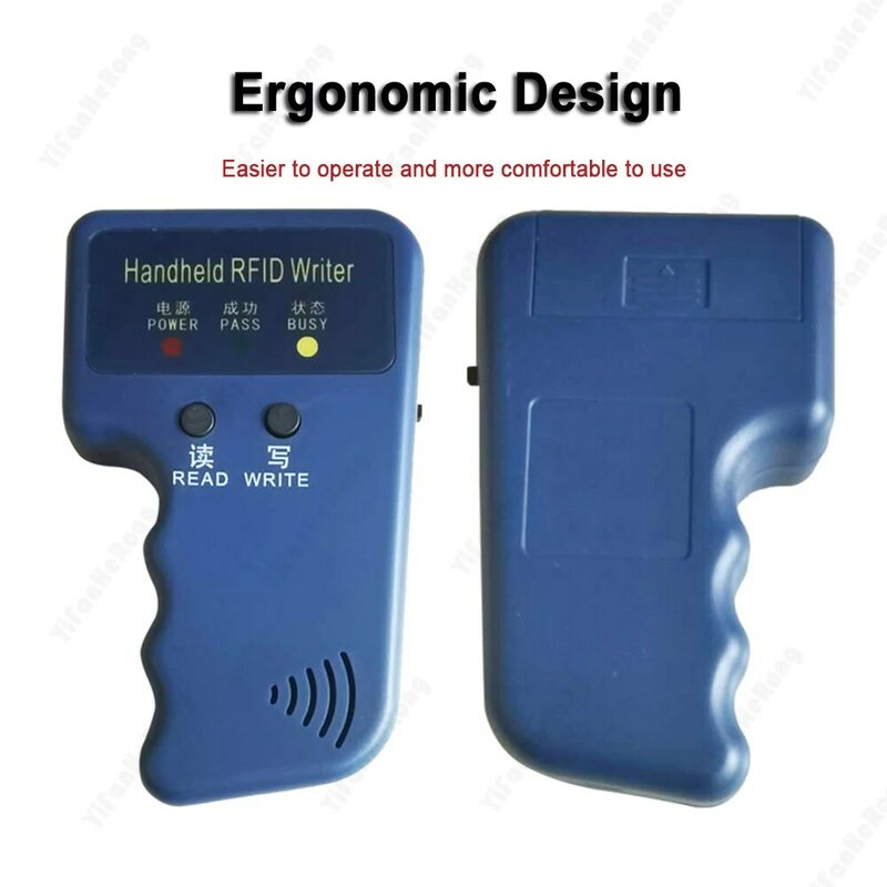 1 buah EM4100 genggam 125KHz, pembaca penyalin duplikator RFID EM4305 T5577 dapat ditulis ulang keyfob tag Programmer EM4100 TK4100