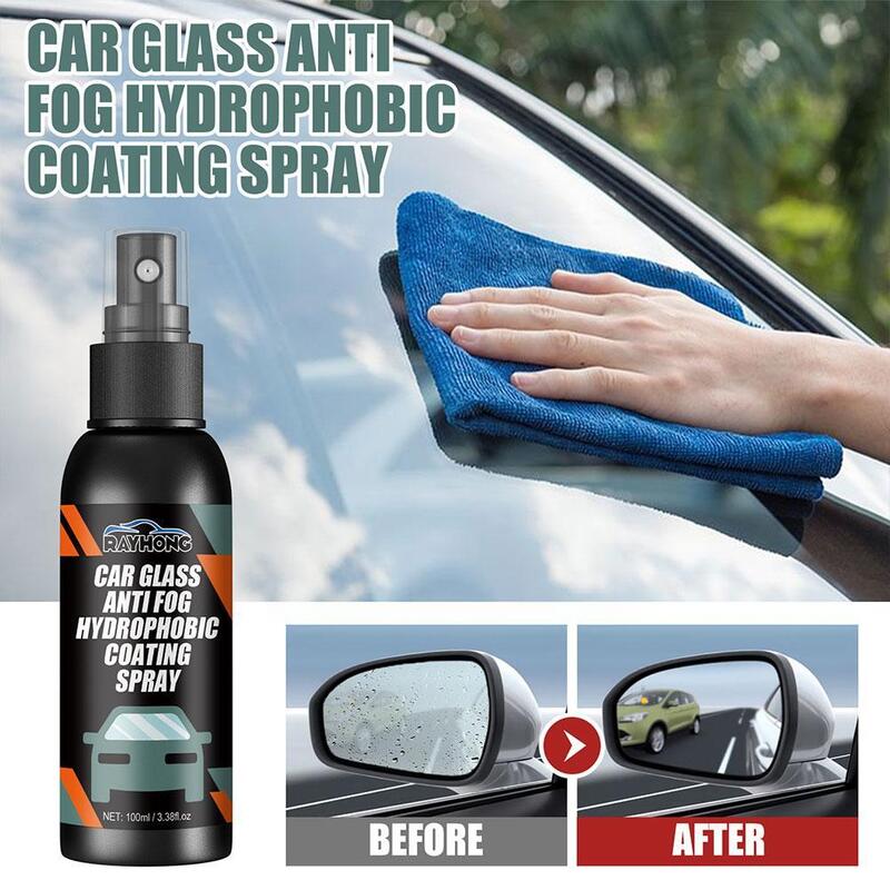 Spray hydrofuge pour pare-brise de voiture, revêtement anti-pluie pour verre, liquide hydrophobe, masque miroir, polissage automatique K W0Y7