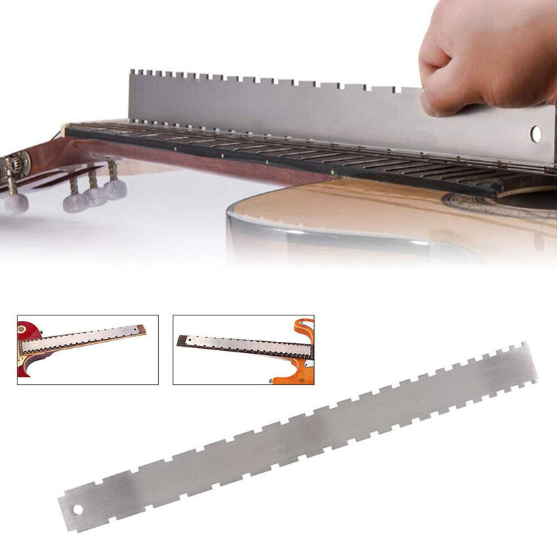 Guitar Neck Notched Straight Edge Ruler Stainless Steel Guitar Fret Leveling Ruler Fret Guitar Level Luthier Tool Guitar Body