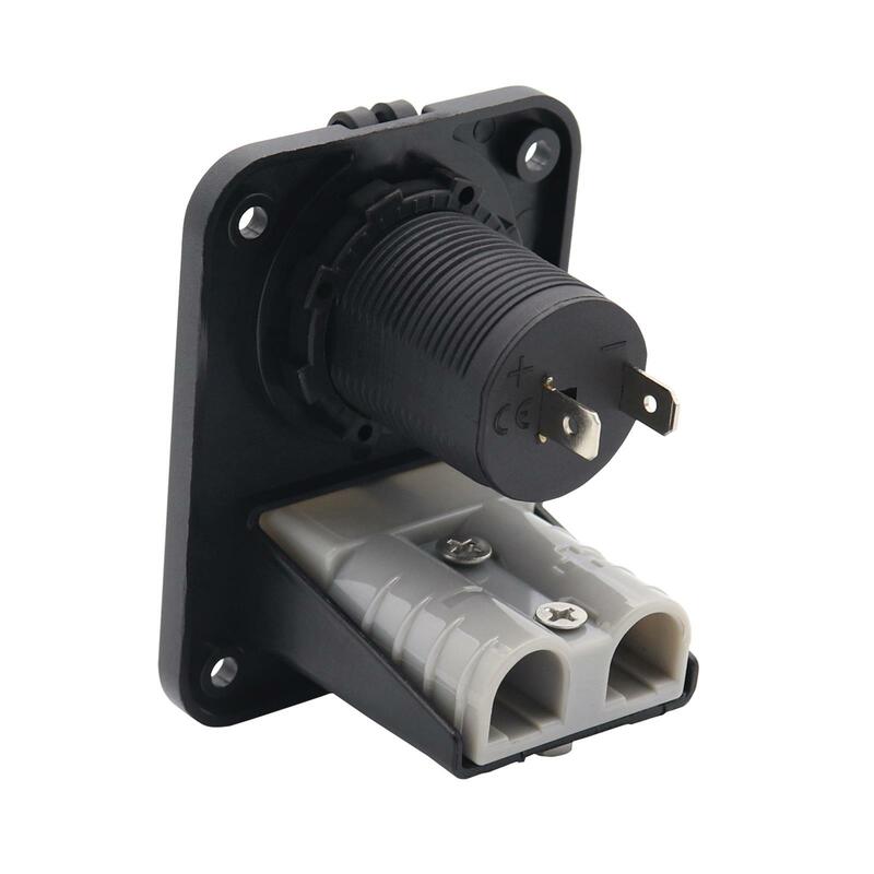 Isqueiro soquete Plug Flush Mount Power Outlet Adapter, substituição do suporte do painel com terminais para barco, RV, caminhão