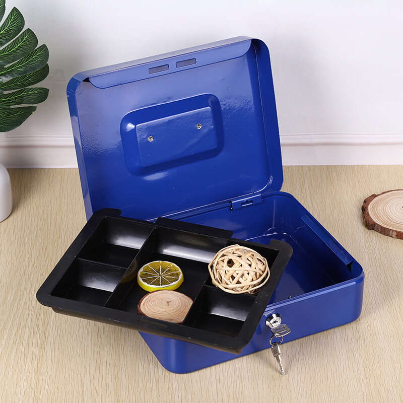Home Storage Box With Key Fireproof Iron Box Certificate Insurance Handbox Medium Size Safety Box