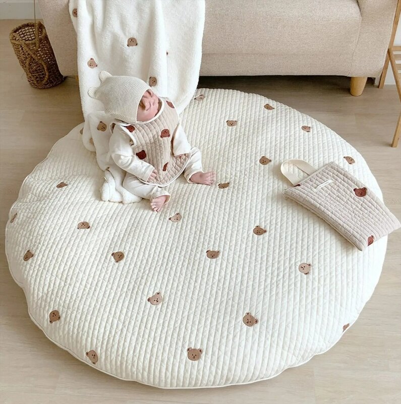 INS Nordic Baby Play Mat Newborn Round Cushion Pad Seat Cushion Kids Pillow Thick Cotton Baby Crawling Mat Pad Carpet Floor Rug