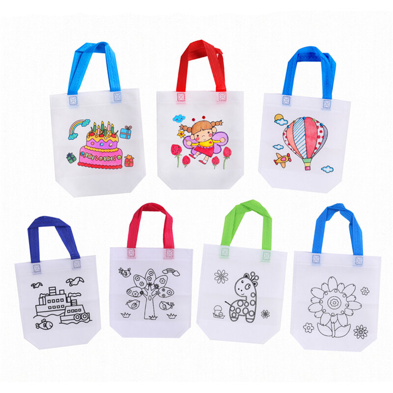 Bolsa de Graffiti artesanal con marcadores para colorear, pintura hecha a mano, bolsas no tejidas para niños, manualidades artísticas, relleno de Color, juguete de dibujo