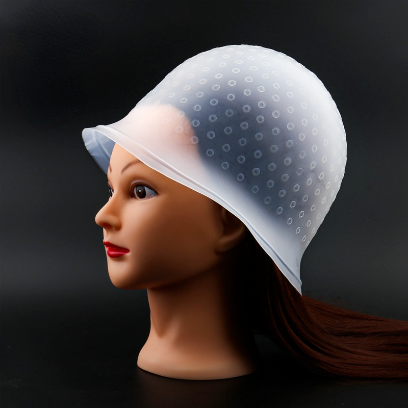 Topi Pewarnaan Rambut Silikon Jarum Kait Pewarnaan Warna Profesional Set Yang Dapat Digunakan Kembali Alat Pencelupan Frosting Salon Kecantikan