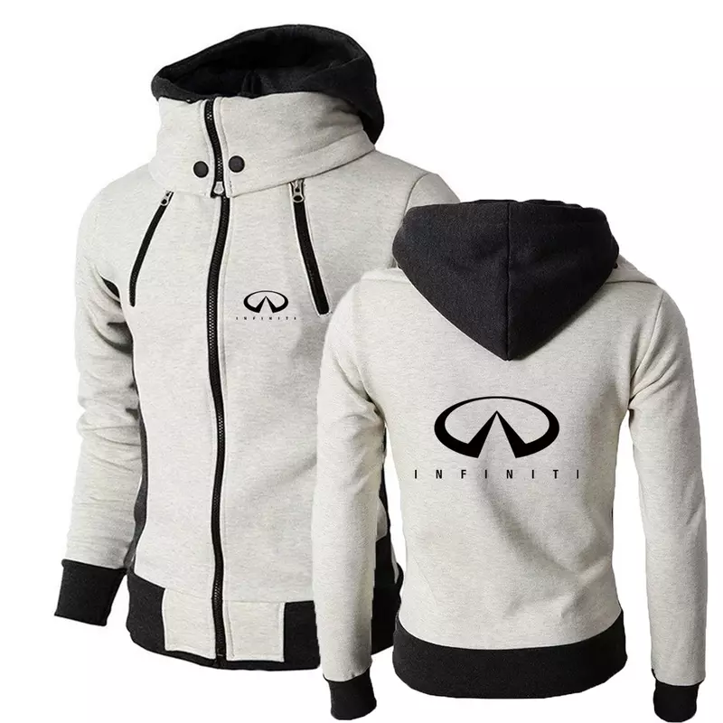 Infiniti Spring and Autumn New Men's Zipper Hoodie High-quality Three-color Style Causal Comfortable Printing Coats Tops