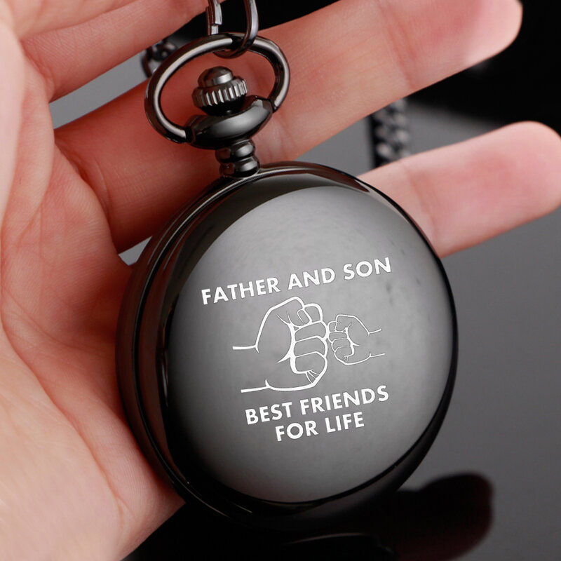 Gift to the Greatest grandpa Father Uncle Vintage Quartz Pocket Watch Fob Chain Mens Fathers Dad's Gifts Clock Relogio De Bolso