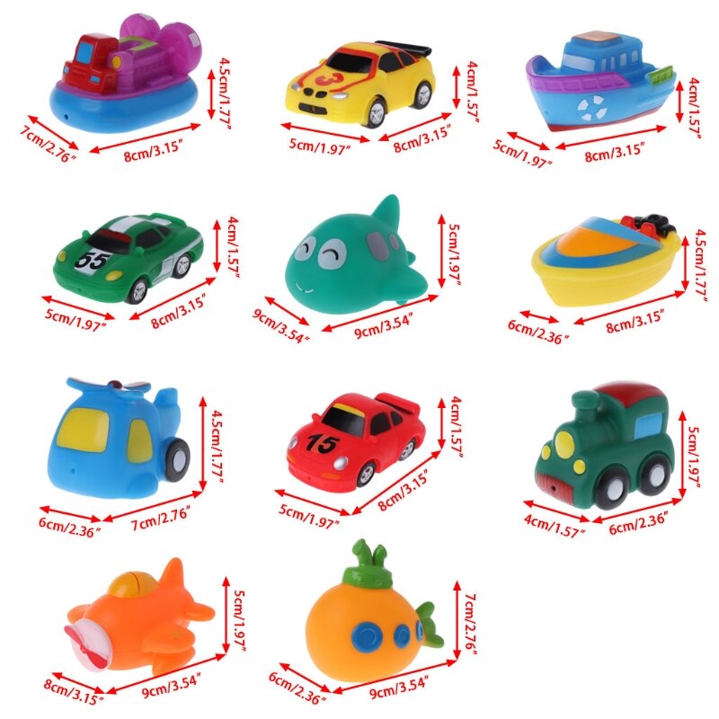 Bebê crianças brinquedos banho bonito desenhos animados carro borracha macia float natação brinquedos água espremer