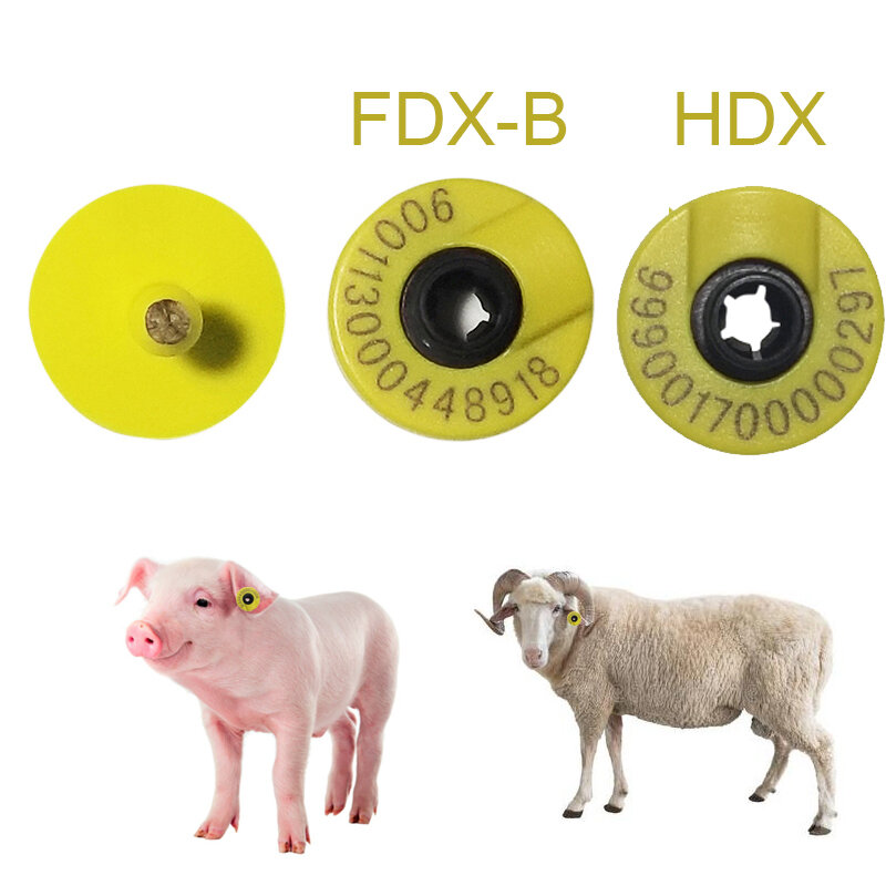 Interruptor eletrônico Ear Tag Mark, Porco, Vaca, Criação de Ovelhas, ISO 11784/5 Botão HDX, Melhor Qualidade, 10Pcs