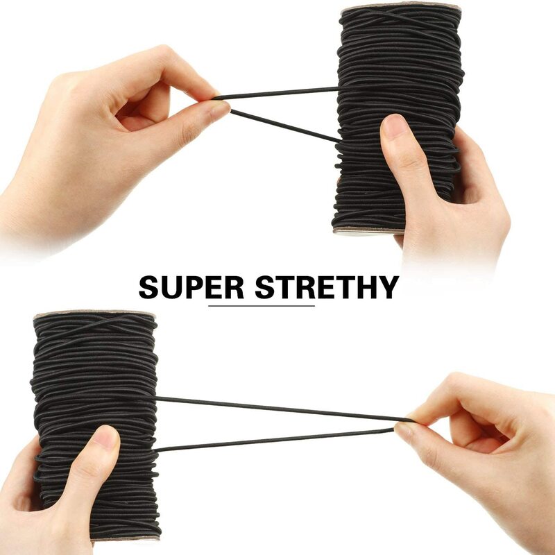 1/2/3/4/5MM corda elastica forte bianco/nero corda elastica di alta qualità elastico per cucire indumento artigianale per accessori per cucire fai da te