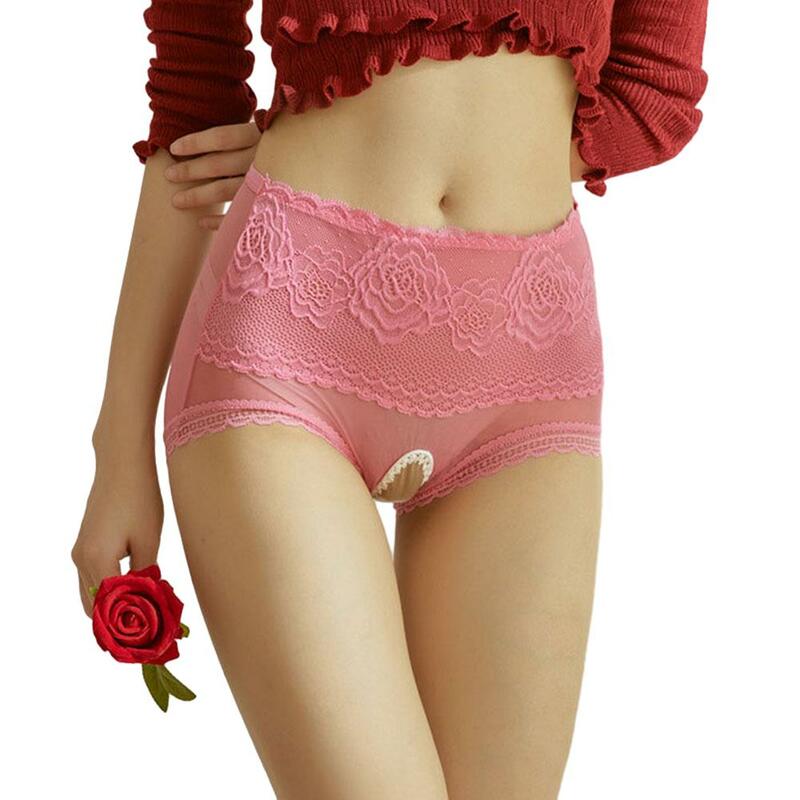 Lace Panties Sexy Crotchless Underwear Women Open Crotch lingerie Thongs G-Strings Briefs Thin Knickers See Through Nightwear