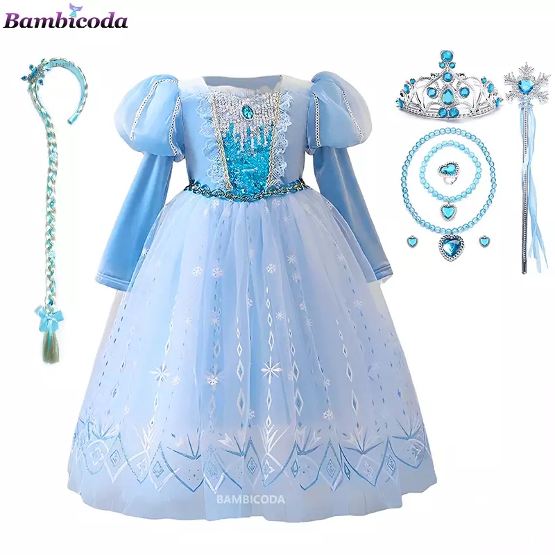 Rainha da neve Cosplay para meninas, Anime Princess Dress, Roupas de Carnaval, Festa de Halloween, 2023