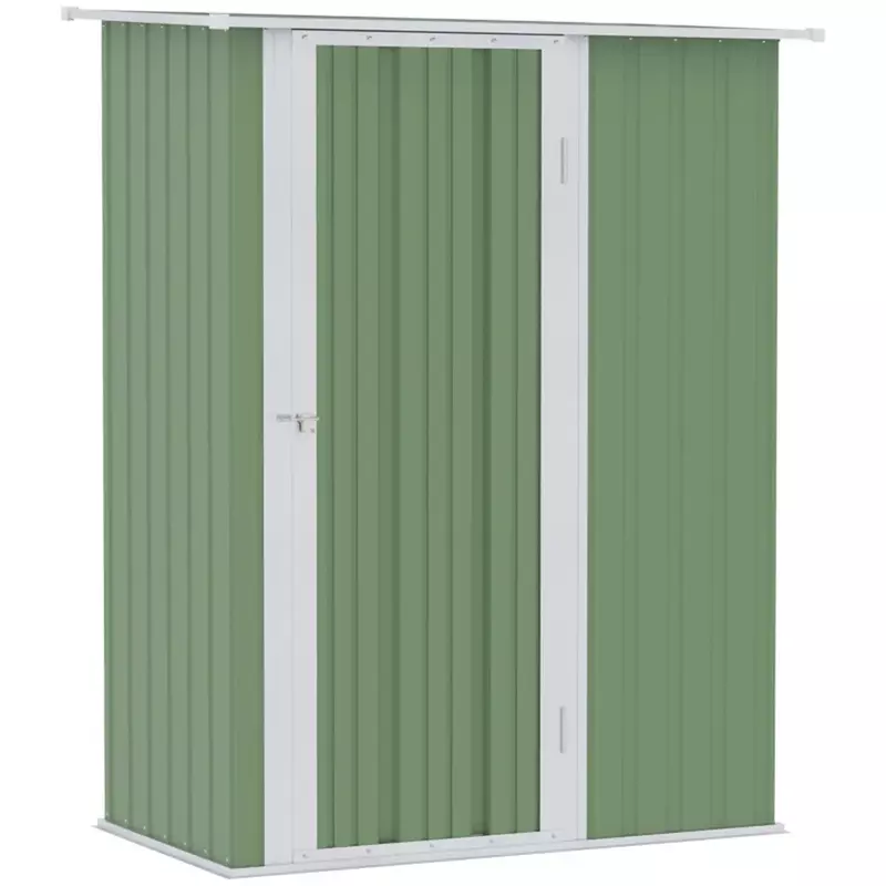Metal Outdoor Storage Shed 5FT X 3FT, Steel Utility Tool Shed Storage House with Door & Lock, Metal Sheds Outdoor Storage White