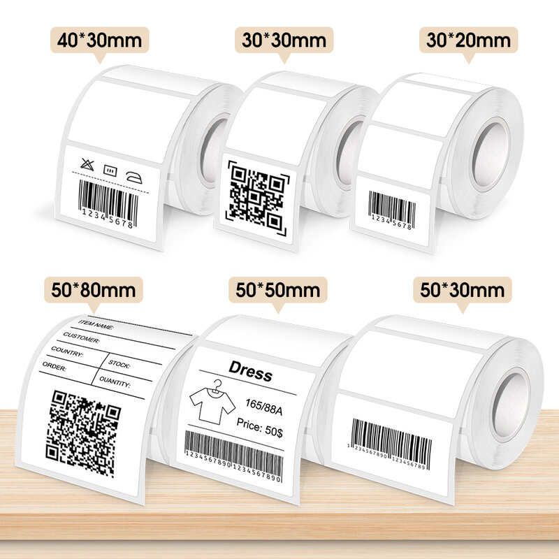 Autocollant d'étiquettes en papier pour imprimante thermique, compatible avec M110, M220, M200, E210, 50x80mm, 50x30mm, 50x50mm, 40x30mm, 30x20mm