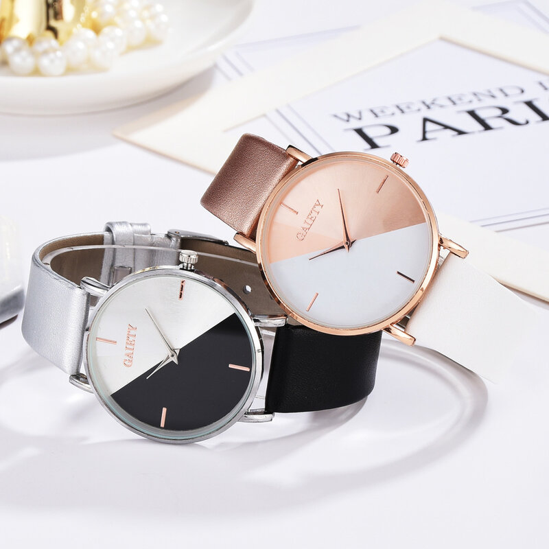 Gaiety Brand Women Watches Leather Rose Gold Dress Female Clock Luxury Brand Design Women Watches Simple Fashion Ladies Watches