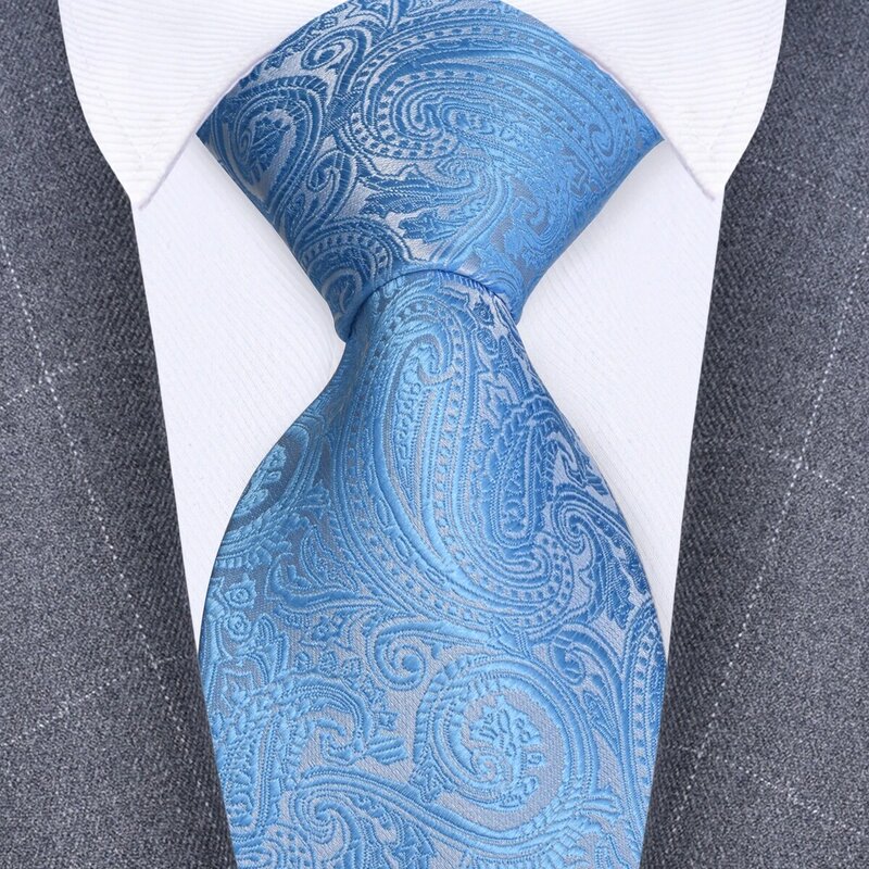 High Quality 8CM Paisley Tie Men's Neck Tie for Office Business Wedding Fashion Necktie White Red Purple