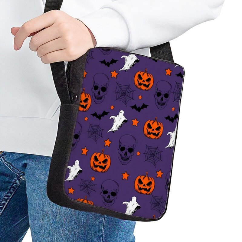 Bolso de hombro de Halloween para mujer, bolsos cruzados con estampado de patrón de calabaza clásico, bolsos de viaje casuales, compras, bolso de mensajero de pequeña capacidad