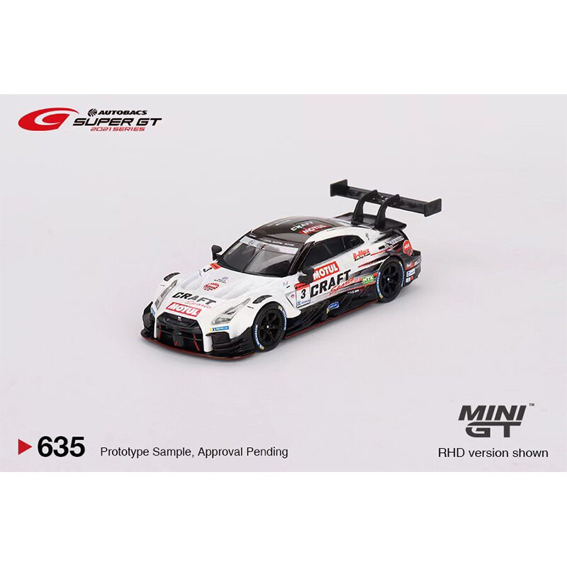 MINIGT 635 tersedia 1:64 GTR GT500 NDDP balap Diecast Diorama mobil koleksi Model miniatur mainan Carros