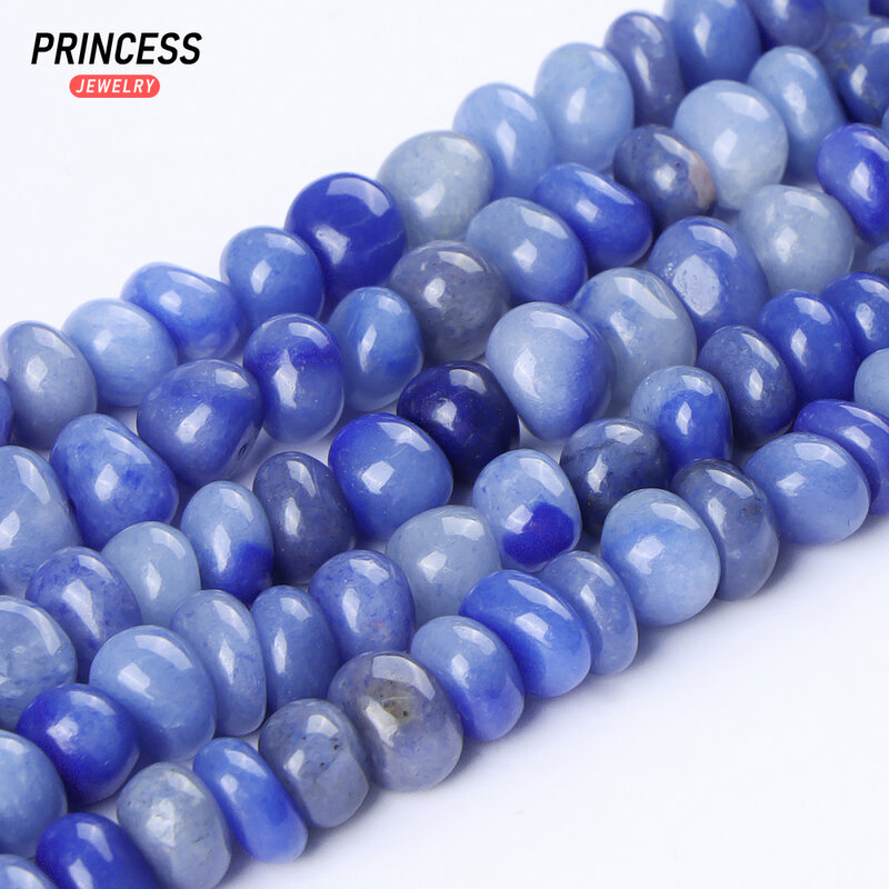 Irregular Natural Aventurine Beads para Fazer Jóias, Colar DIY, Brinco, Acessórios Pulseira, Bordado, Azul, 4-6x8-9mm, A ++
