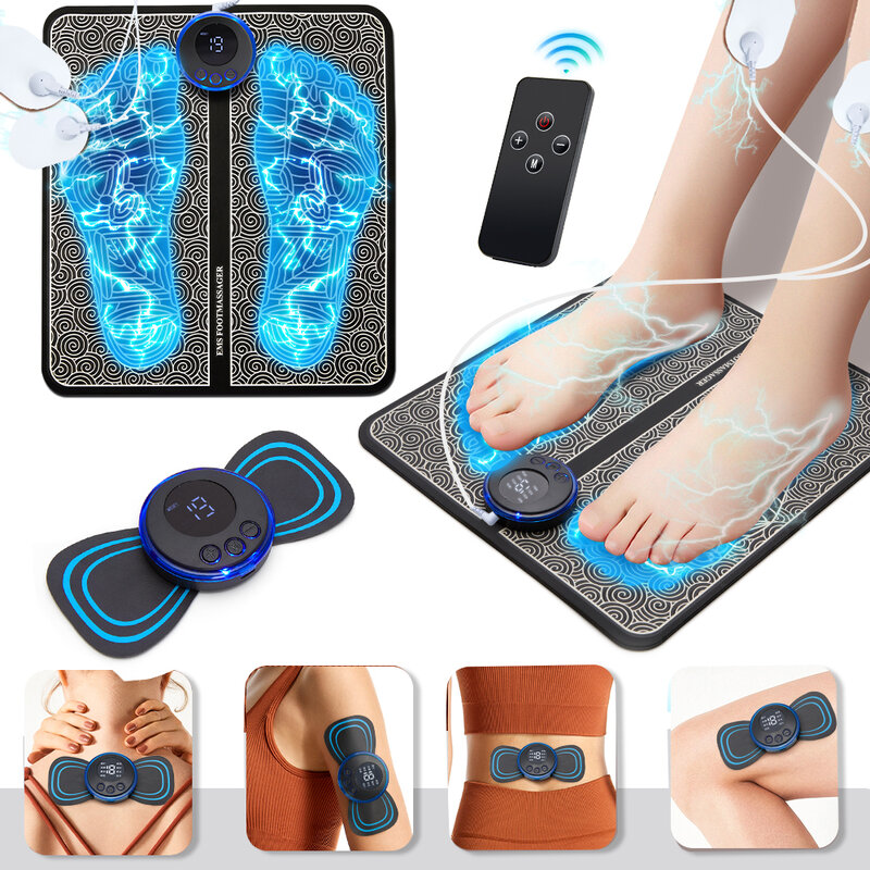 Elektryczne EMS masaż stóp r akcesoria składany stymulator mięśni pulsacyjny masaż stóp podkładka do masażu ulga ból relaks, wsparcie Dropshipping