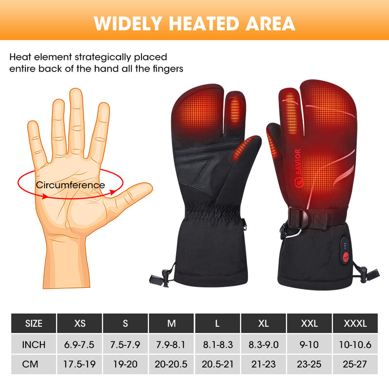 Savior Heated Waterproof Motorcycle Gloves Heated With Battery Motorbike Riding Heating Gloves Touch Screen Gloves Warmer Cover
