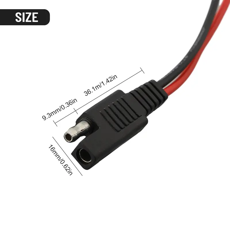 SAE Single Ended Extension Cable  18AWG Copper Wire  0 5Ft Length  Excellent Flexibility For Easy Installation