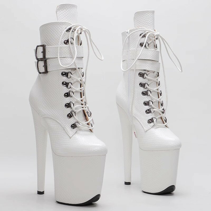 Женские ботильоны из искусственной кожи Auman Ale, экзотические ботинки на высоком каблуке 20 см/8 дюймов, ботинки с круглым носком для танцев на шесте, 133
