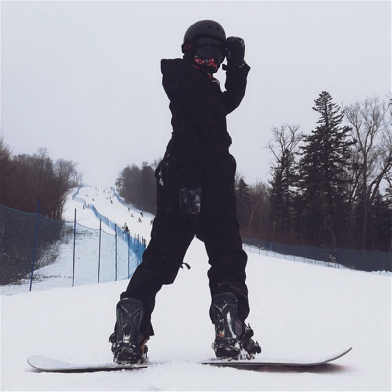 2022 Ski Jumpsuit Men Waterproof Snowboard Winter Overalls for Women Hooded Ski Suit Men's Sport Snowsuit Female Skiing Suits
