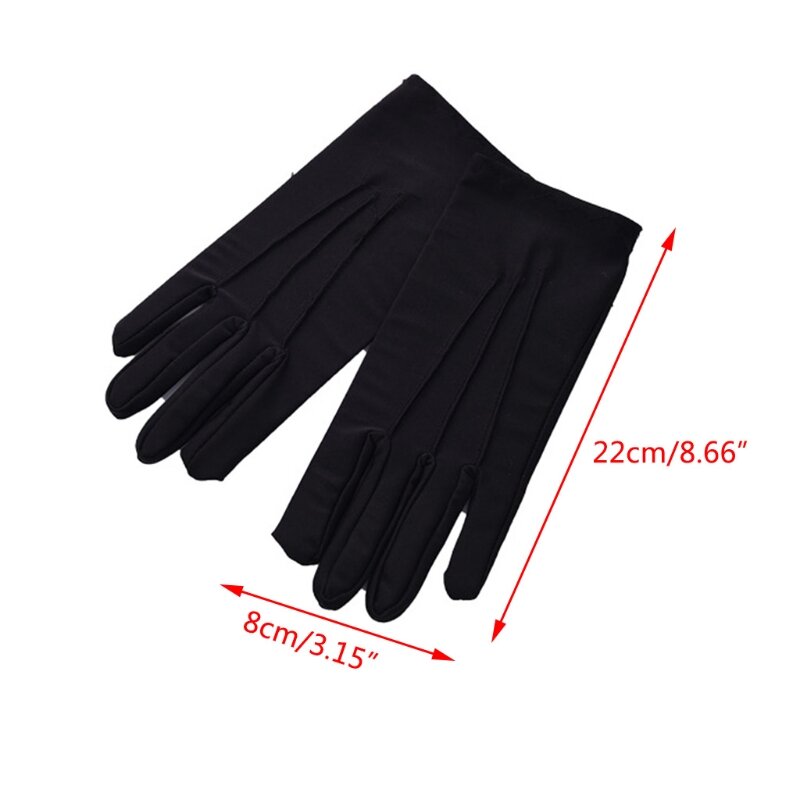 E15E Handschuhe mit einheitlichen Nähten für Parade-Kostüm, einfarbig, Vollfinger-Fäustlinge für Poli