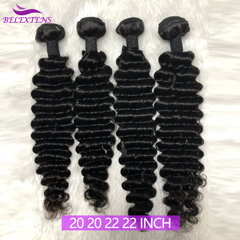 18 20 22 inch Deep Wave Bundles Brazilian Raw Human Hair Bundles 12A Top Quality Thick Hair Bundles Weaving Delivery 3 to 5 Days