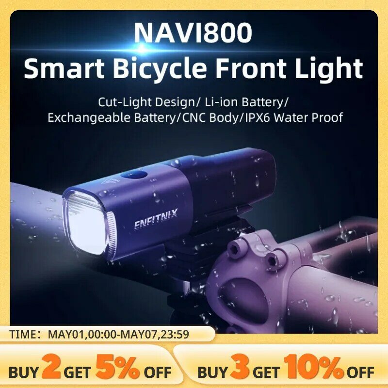 Enfitnix Navi600 Nouveau Smart Phares USB Rechargeable Route Vtt Lumière Intelligente Nuit Phares Pour Vélo Accessorie
