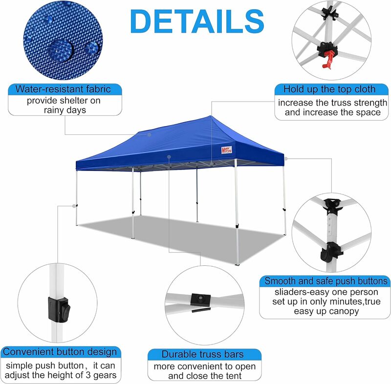 MASTERCANOPY Canopy Tent Commercial Grade 10x20 Instant Shelter (Blue)